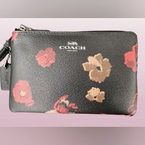 COACH Corner Zip Wristlet With Floral Print